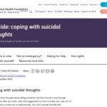 Suicide: coping with suicidal thoughts | Mental Health Foundation